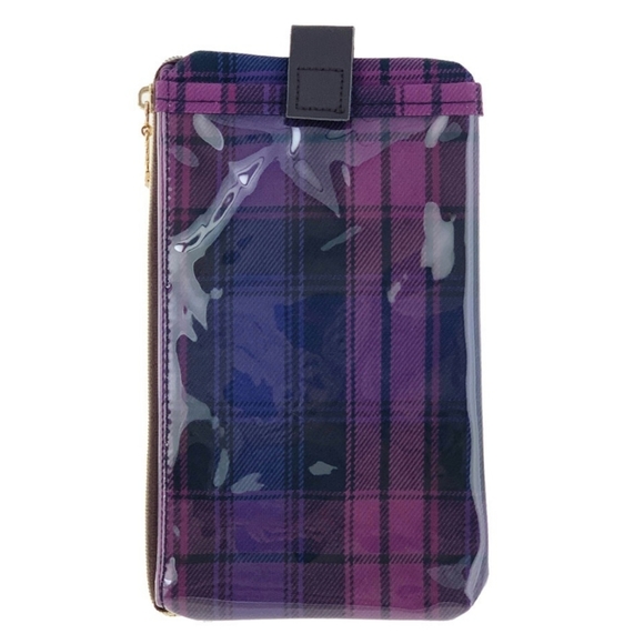 Waterproof Plaid Phone Case Pouch W/ Neck Strap - Picture 3 of 10